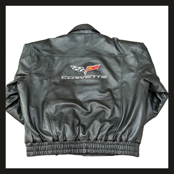 Corvette Z06 505 HP Leather Jacket Men’s XL Mad House GM Licensed Black EUC - Picture 6 of 12